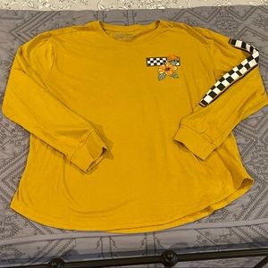 Dikotomy Checkered Sleeve Alien Long Sleeve Top